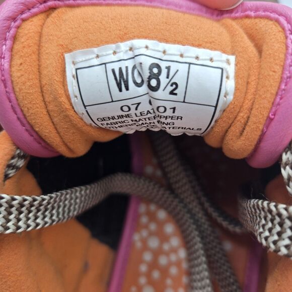 Fab Cookie Pastry Women’s Shoes 8.5 Brown Pink Suede Leather Sneakers Retro Y2K - Picture 6 of 11